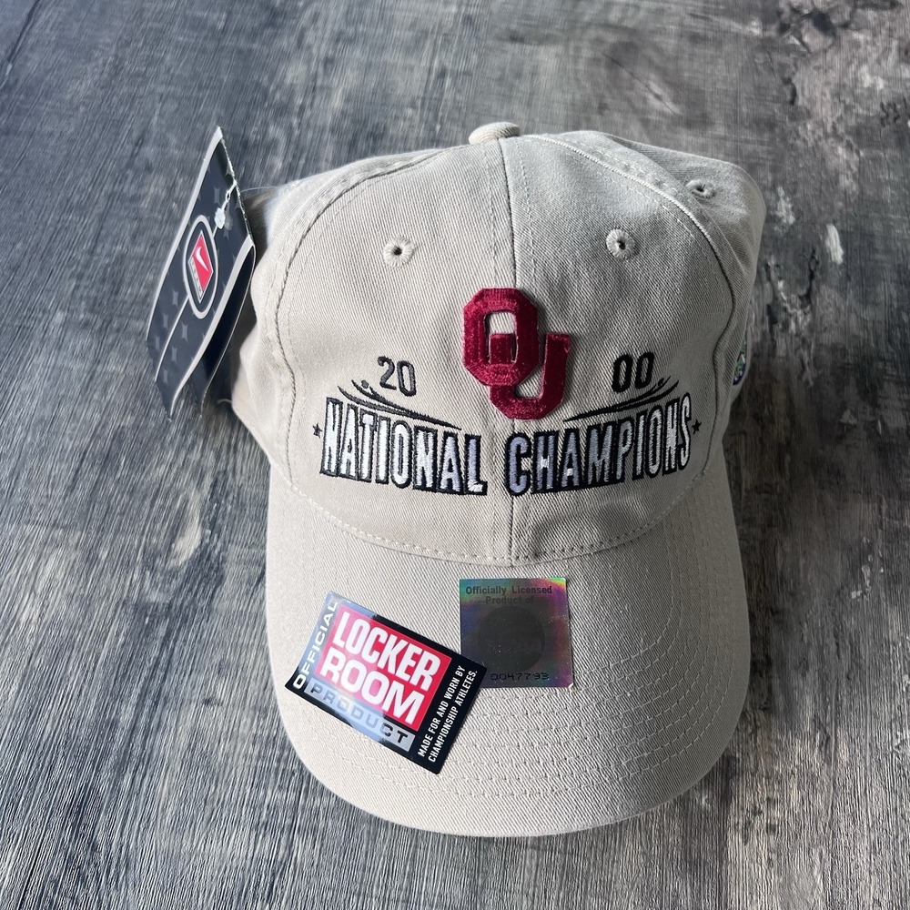 Nike Oklahoma Sooners OU 2000 National Champions Hat NWT Locker Room NCAA